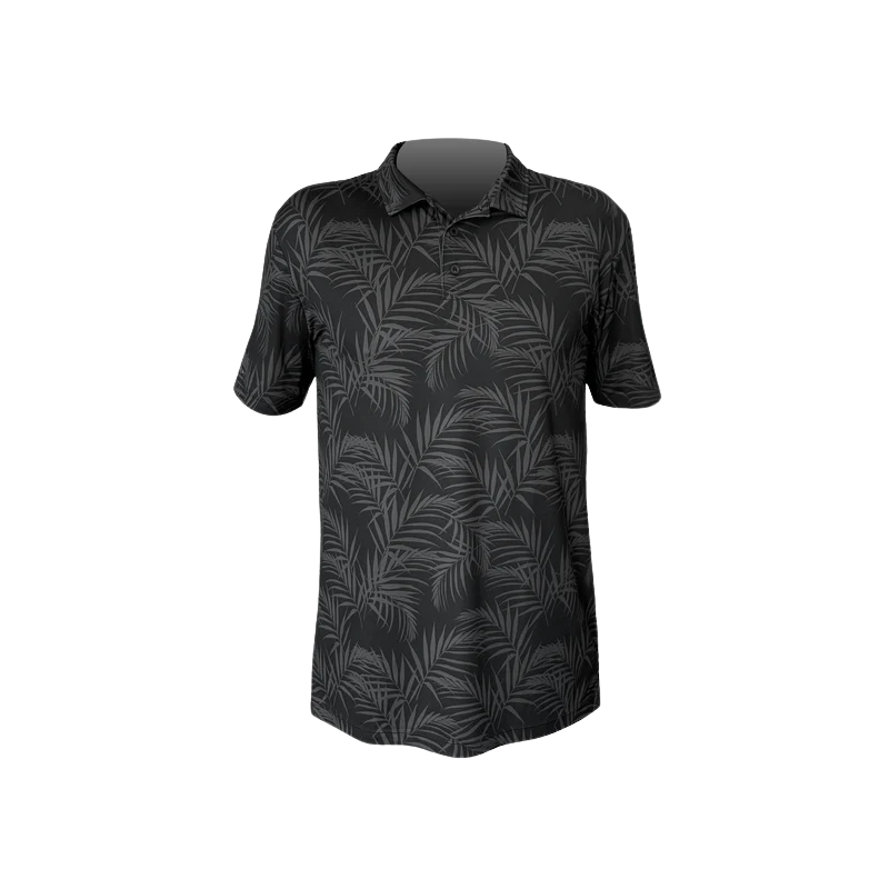 ANETIK LANAI TECH POLO - PALMS BLACK