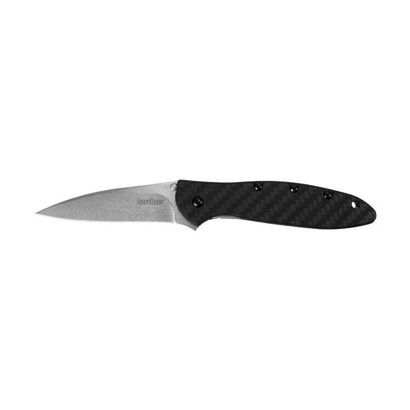 KERSHAW LEEK CARBON FIBER STONEWASH KNIFE
